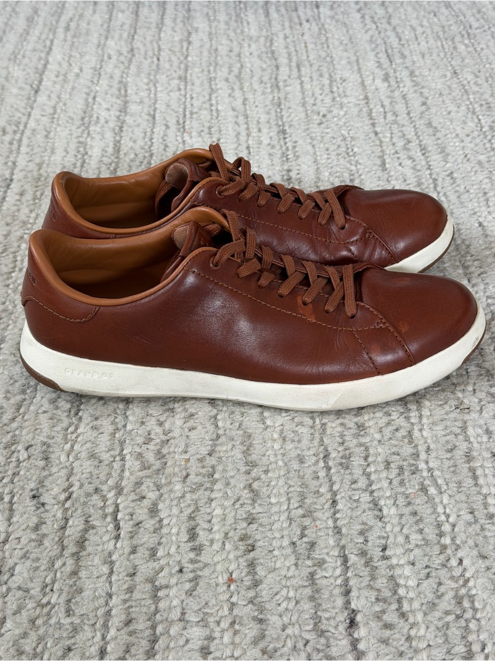 Cole Haan Men's Grand Crosscourt Daily Cognac Brown Leather Sneakers 8.5M
